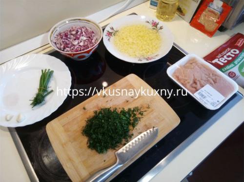 Слойки с курицей и картошкой