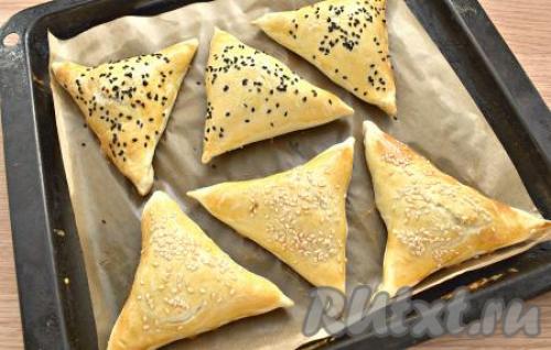 Домашняя самса из слоеного теста с мясом своими руками 18