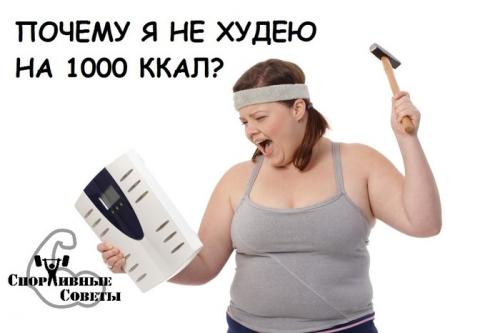 Ем 1000 калорий в день и не худею. Почему я не худею на 1000 ккал?