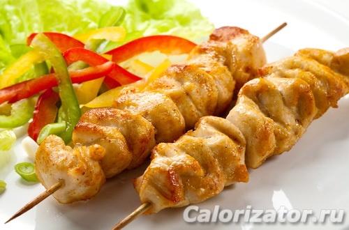Как влияет начинка на калорийность шашлыка из куриного филе. Шашлык куриный